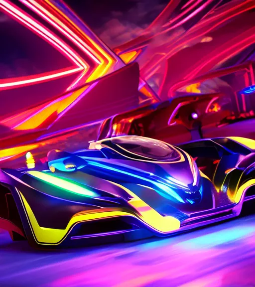 Image similar to psychedelic tron legacy lightcycle race, hyper realistic, ambient lighting, concept art, intricate, hyper detailed, smooth, dynamic volumetric lighting, octane, raytrace, cinematic, high quality, high resolution, 4 k, cgsociety, rutkowski, gurney