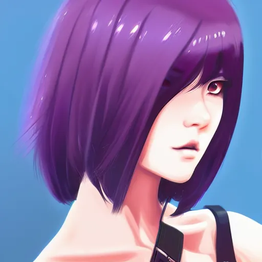 Prompt: Jisoo is Major Motoko Kusanagi by Ilya Kuvshinov