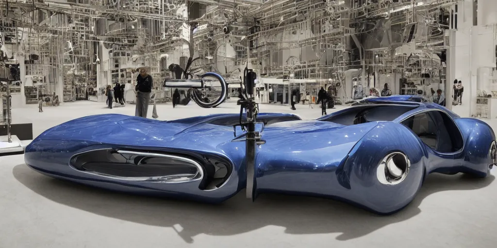 Prompt: a blueprint for a car designed by Ron arad