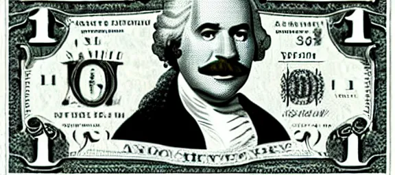 Image similar to Steve harvey as George Washington on the 1 dollar bill