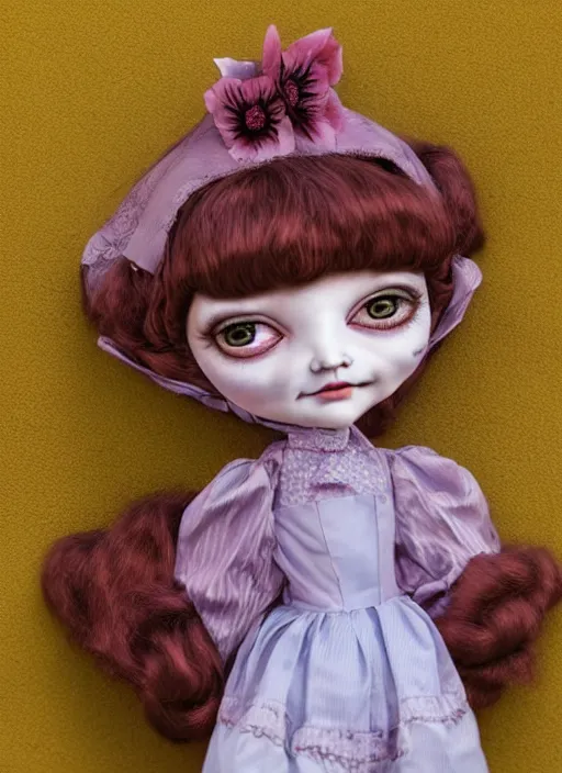 Prompt: alice little as a mark ryden doll, detailed digital art, trending on Artstation