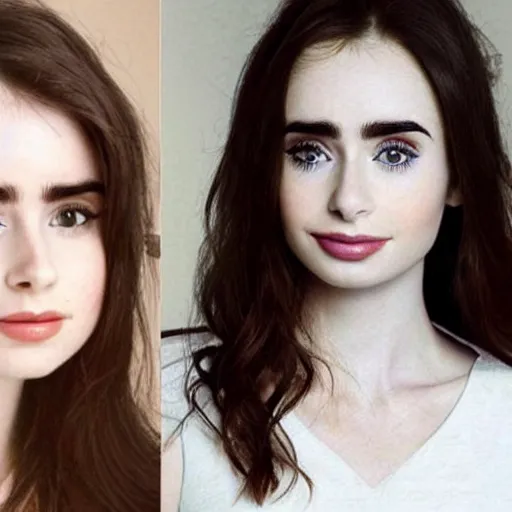 Prompt: a combination of Krysten Ritten and Lily Collins