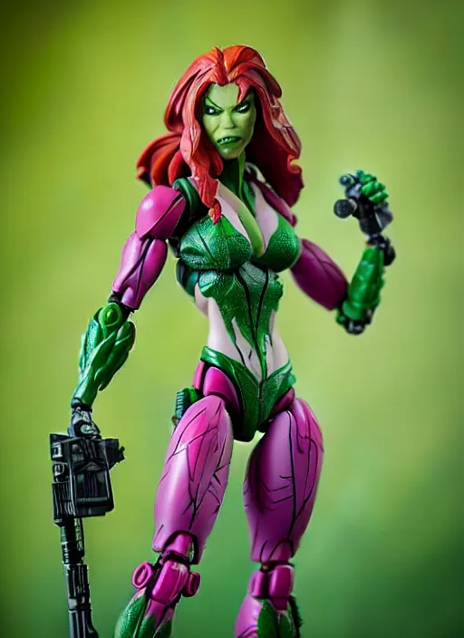 Image similar to Transformers Poison Ivy action figure from Transformers: Kingdom, symmetrical details, by Hasbro, Takaratomy, tfwiki.net photography, product photography, official media