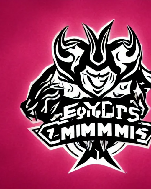 Image similar to esports logo, crying imp devil, cute