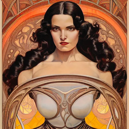 Prompt: an art nouveau, ( streamline moderne ), multi - ethnic portrait in the style of donato giancola and anna dittmann and charles dulac. very large, clear, expressive, and intelligent eyes. symmetrical, centered, ultrasharp focus, dramatic lighting, photorealistic digital matte painting, intricate ultra detailed background.