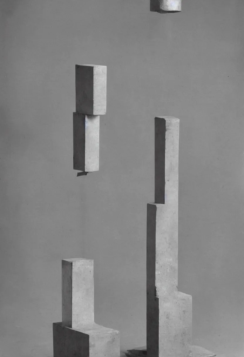 Image similar to In Advance of the Broken Arm by Marcel Duchamp, simple readymade object on a pedestal, minimal void