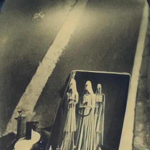 Prompt: photograph of occult ritual in government facility, annie liebovitz, fritz lang, and beksinski, cursed polaroid, color 3 5 mm