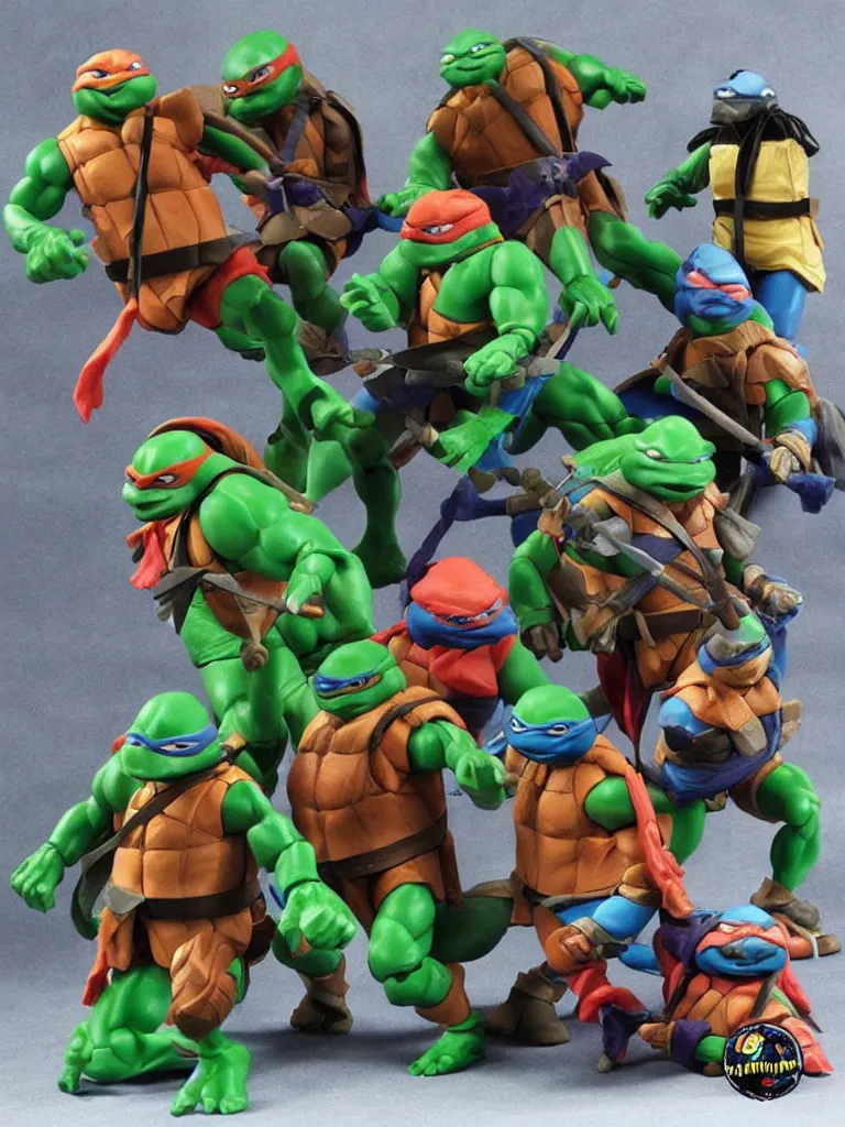 Prompt: tmnt playmates toys figure