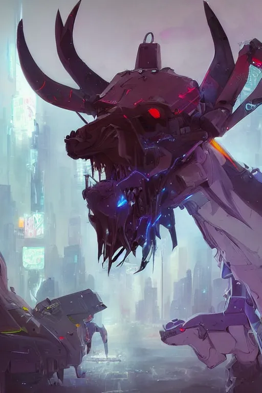 Image similar to closeup portrait of an evangelion beast mode llama, cyberpunk concept art by pete mohrbacher and artgerm and wlop and greg rutkowski and deathburger, digital art, highly detailed, intricate, sci-fi, sharp focus, Trending on Artstation HQ, deviantart, unreal engine 5, 4K UHD image, daily deviation, masterpiece llama art