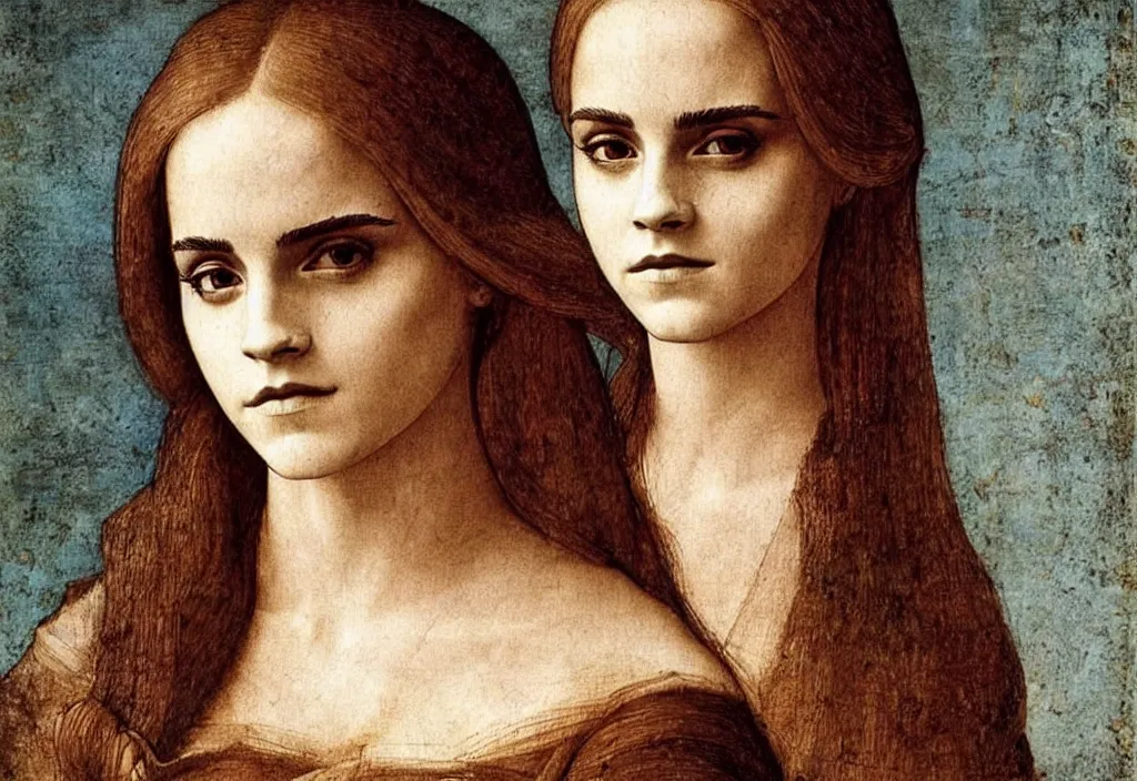 Image similar to emma watson as imagined by leonardo da vinci