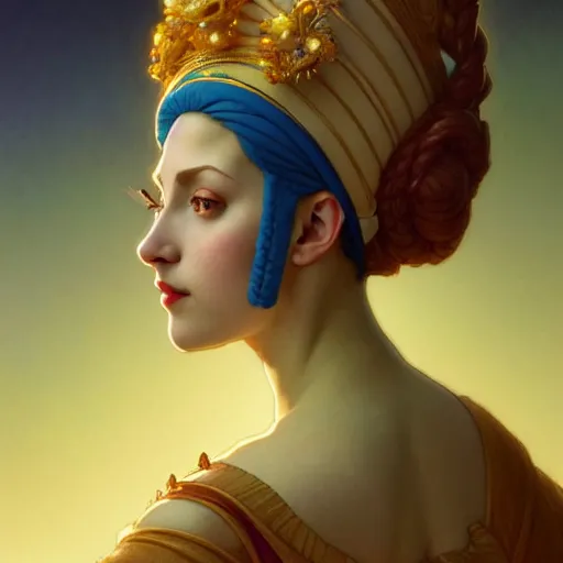 Image similar to marge simpson, intricate, elegant, highly detailed, digital painting, artstation, concept art, smooth, sharp focus, illustration, art by artgerm and greg rutkowski and alphonse mucha and william - adolphe bouguereau