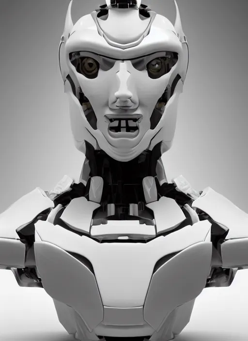 Image similar to portrait of a futuristic blanco ceramic Spanish prince grinning humanoid robot with a handsome face and muscular body reclining, macho, piroca, dotado, guapo, matte surface, trending on cgsociety