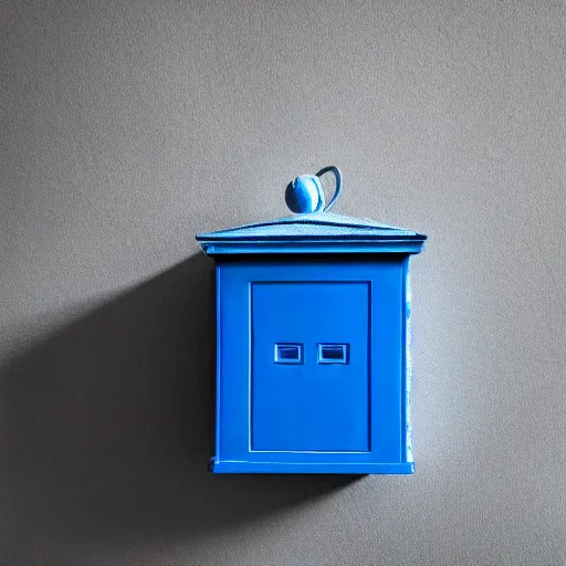 Prompt: A Blue Box in an Indigo Room