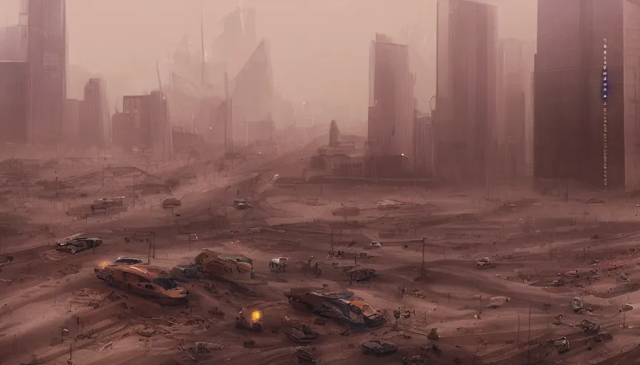 Image similar to berlin covered by sand during sandstorm, tornadoes, wind, damaged city, red light, hyperdetailed, artstation, cgsociety, 8 k