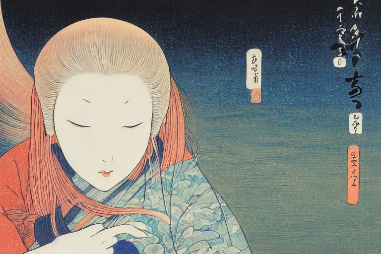 Prompt: a ukyo-e painting of Kaguya, the moon light princess by Hokusai, very ethereal, floating world, glass reflections, oil painting, award-winning, highly detailed palette knife oil painting, thick impasto, painterly, autochrome, pinhole, realistic lighting, chiaroscuro, very ethereal, very ethereal, silver color, dark, chiaroscuro, nacre, pastel oil inks, paint-on-glass painting, soft pastel colors, soft, very ethereal, silver color, dark, chiaroscuro, nacre, pastel oil inks, paint-on-glass painting