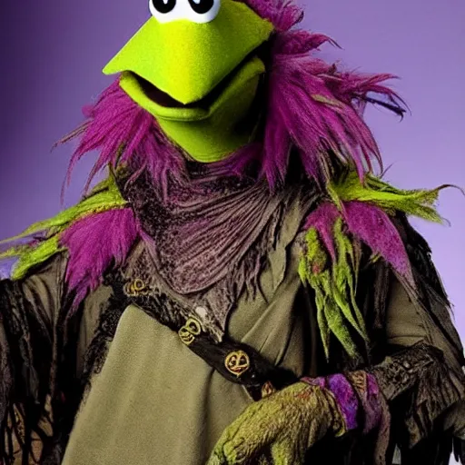 Image similar to skeksis muppet from the dark crystal