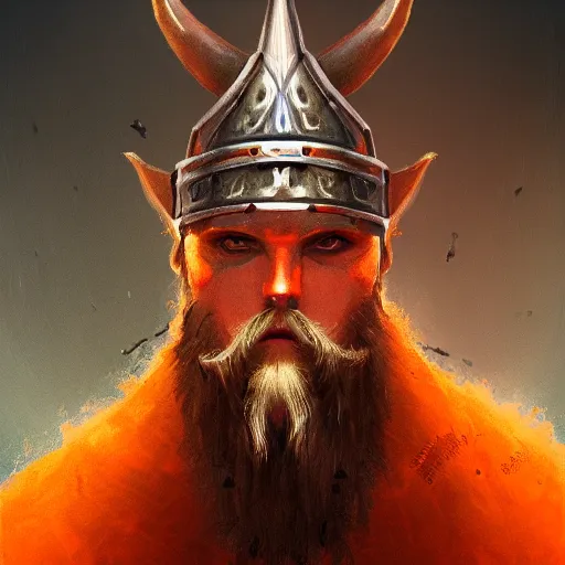 Image similar to fantasy orange viking, portrait, d & d, science fiction, concept art, matte, sharp focus, illustration, concept art,