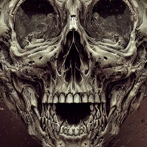 Image similar to portrait_of_a_melting_skull._intricate_abstract._intricate_artwork._by_Tooth_Wu_wlop_beeple_dan_mumford._octane_render_trending_on_artstat