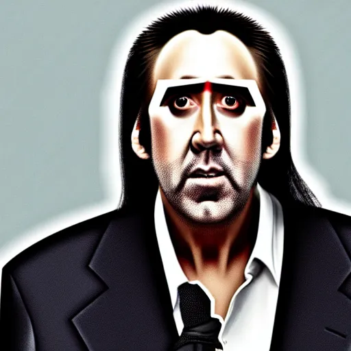 Prompt: nicolas cage fighting against osho