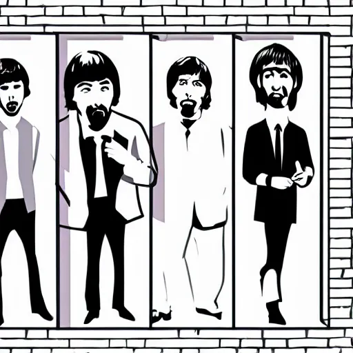 Image similar to vector graphics of the beatles