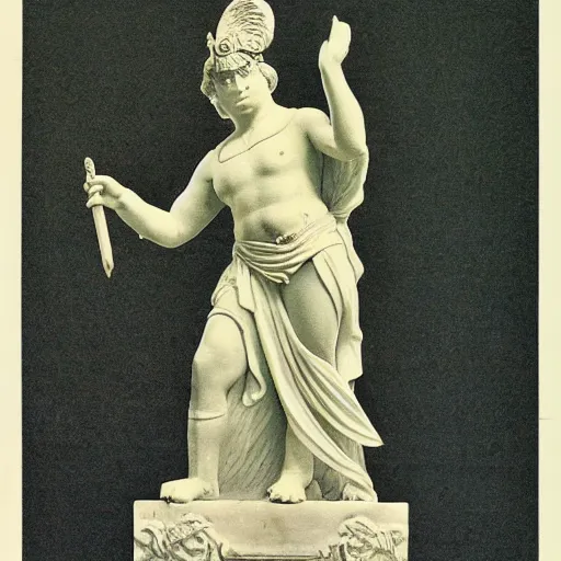 Prompt: Victorian era print of a roman Statue 60's 70's Japanese Album Cover Art