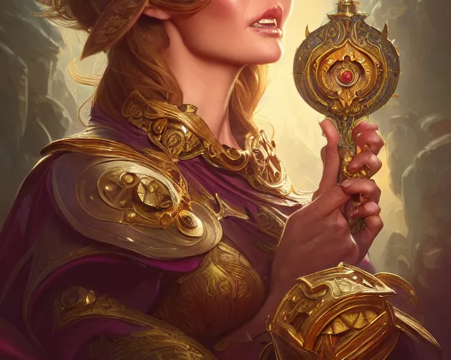 Prompt: product photography inspired by amanda holden, deep focus, d & d, fantasy, intricate, elegant, highly detailed, digital painting, artstation, concept art, matte, sharp focus, illustration, hearthstone, art by artgerm and greg rutkowski and alphonse mucha