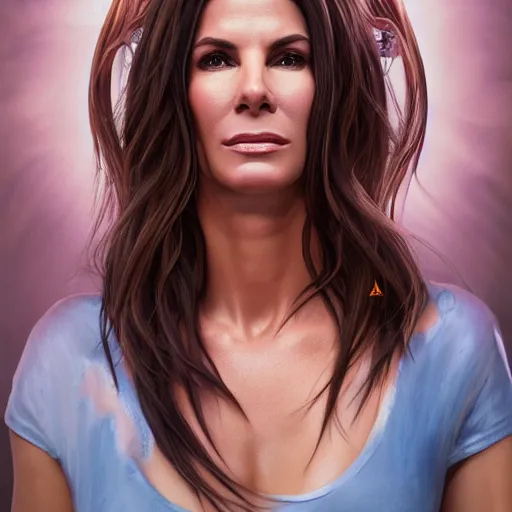 Image similar to hyperrealist portrait of sandra bullock as venus, fantasy art, photo realistic, dynamic lighting, artstation, poster, volumetric lighting, very detailed faces, 4 k, award winning