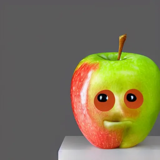Image similar to an apple with a face looking like tim cook