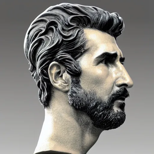 Prompt: amazing lifelike award winning marble bust of Eric cantona trending on art station artgerm Greg rutkowski alphonse mucha cinematic