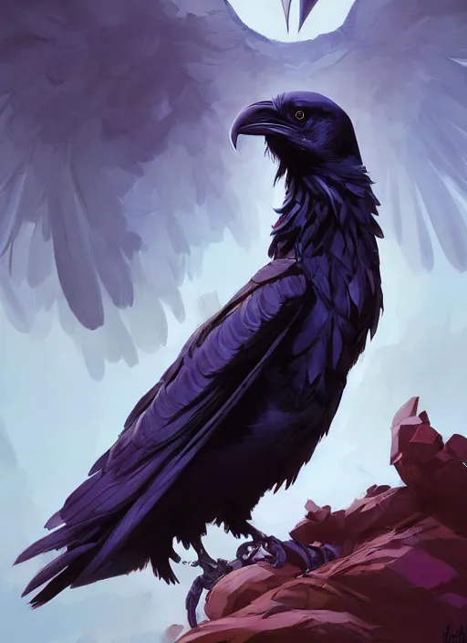 Prompt: anthropomorphic raven portrait, cloak, game design fanart by concept artist gervasio canda, behance hd by jesper ejsing, by rhads, h. r. giger, makoto shinkai and lois van baarle, ilya kuvshinov