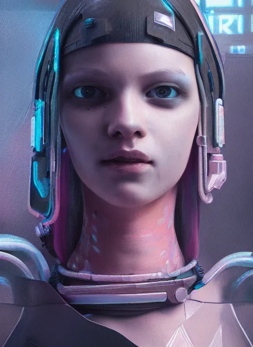 Image similar to detailed full body pastel painting of a cyberpunk female, beautiful face, insanely detailed and intricate, octane render, 4k