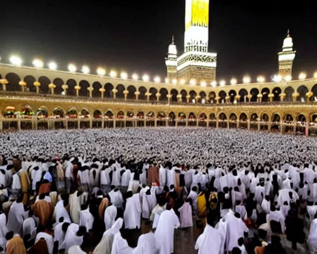 Image similar to 10,100 adoring lovers surrounding the kaaba inspired burger in mecca