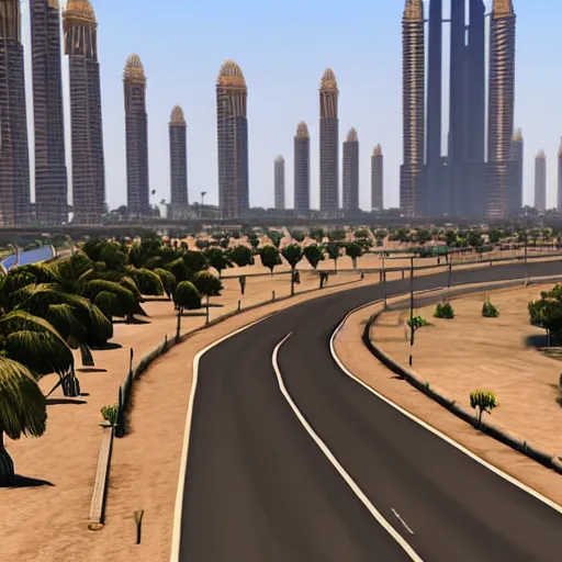 Image similar to gta : dubai, picturesque