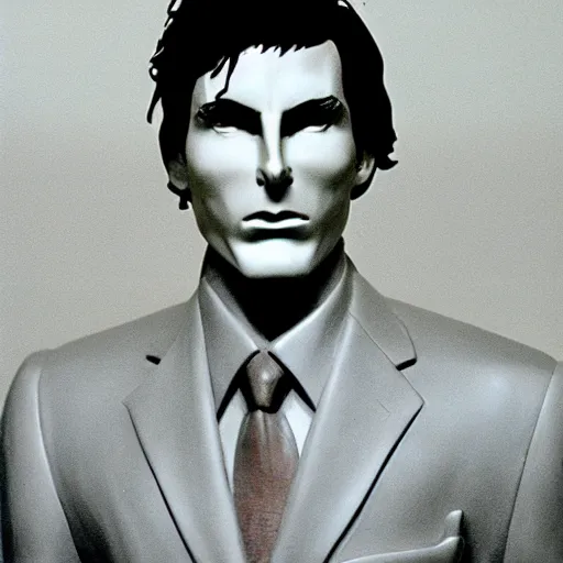 Prompt: statue of Christian Bale, by Arno Breker, in American Psycho (1999)