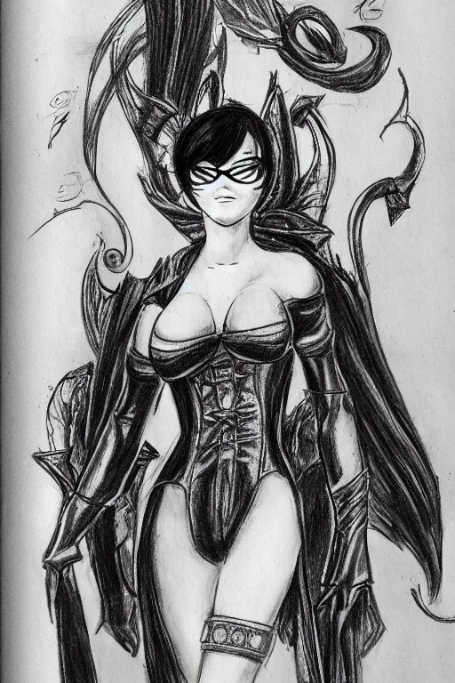 Image similar to Sketch of fully clothed Bayonetta! by Da Vinci