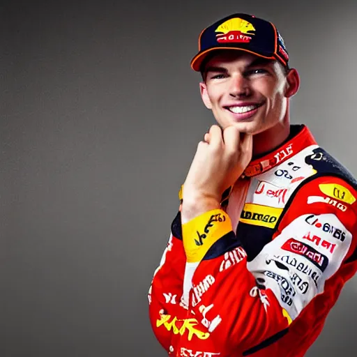 Image similar to max verstappen, dream job, professional portrait, photo