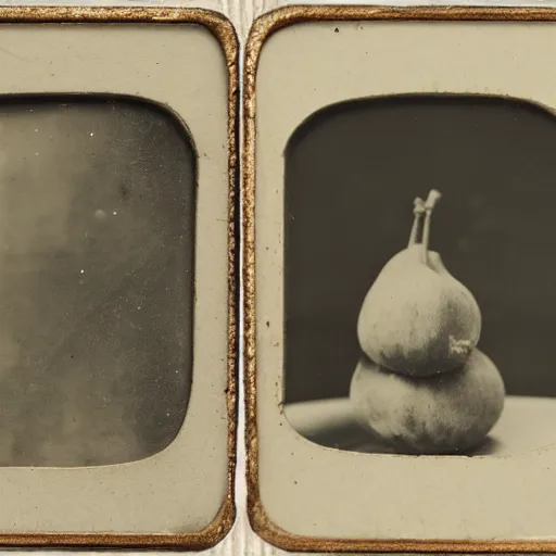 Prompt: tintype photo of expired fruit