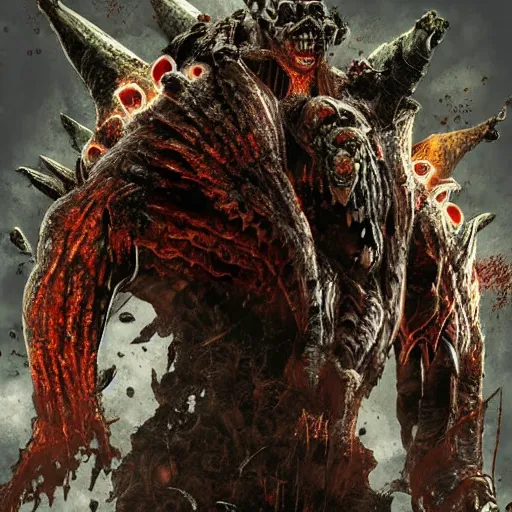 Image similar to Giga Bowser, Resident Evil virus concept art, destroyed kingdom, highly detailed, horror, scary, terrifying, horrific, hd 4k