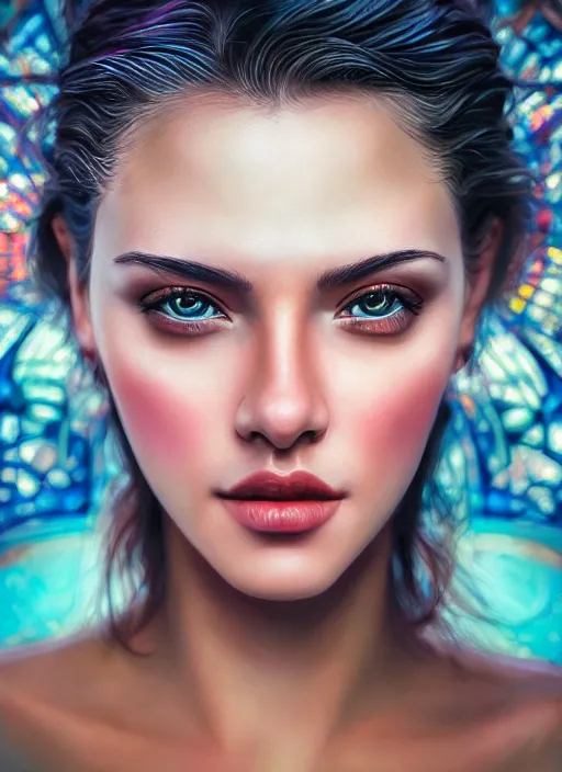 Prompt: photo of a gorgeous young woman in the style of stefan kostic and david la chapelle, realistic, high, sharp focus, 8 k high definition, 3 5 mm film photography, photo realistic, insanely detailed, intricate, elegant, art by stanley lau and artgerm