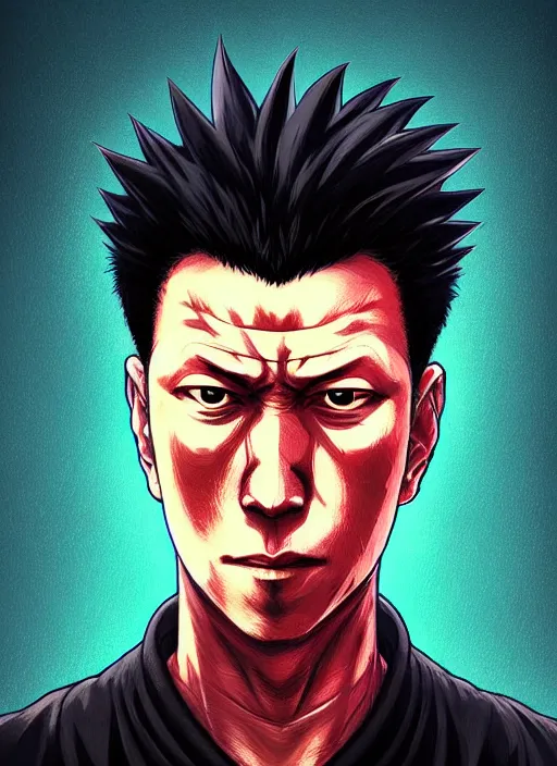 Prompt: handsome gojo from jujutsu kaisen, half body shot, path traced, highly detailed, high quality, digital painting, alena aenami, lilia alvarado, shinji aramaki, karol bak, alphonse mucha, tom bagshaw