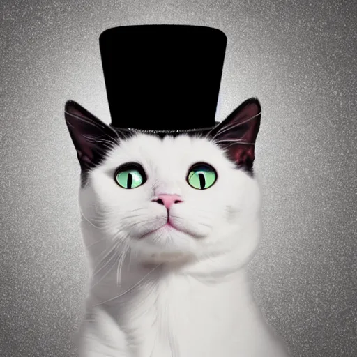 Prompt: cat with top hat