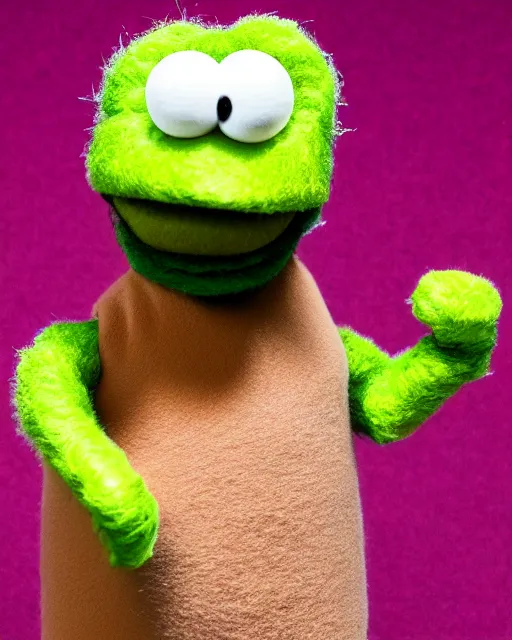 Image similar to hank schrader as a muppet. highly detailed felt. hyper real photo. 4 k.