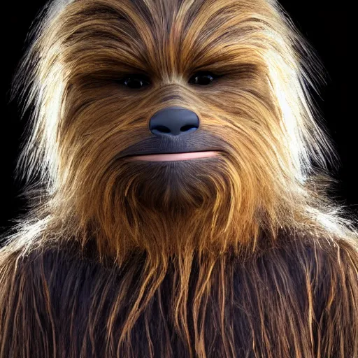 Image similar to portrait of Chewbacca with white fur