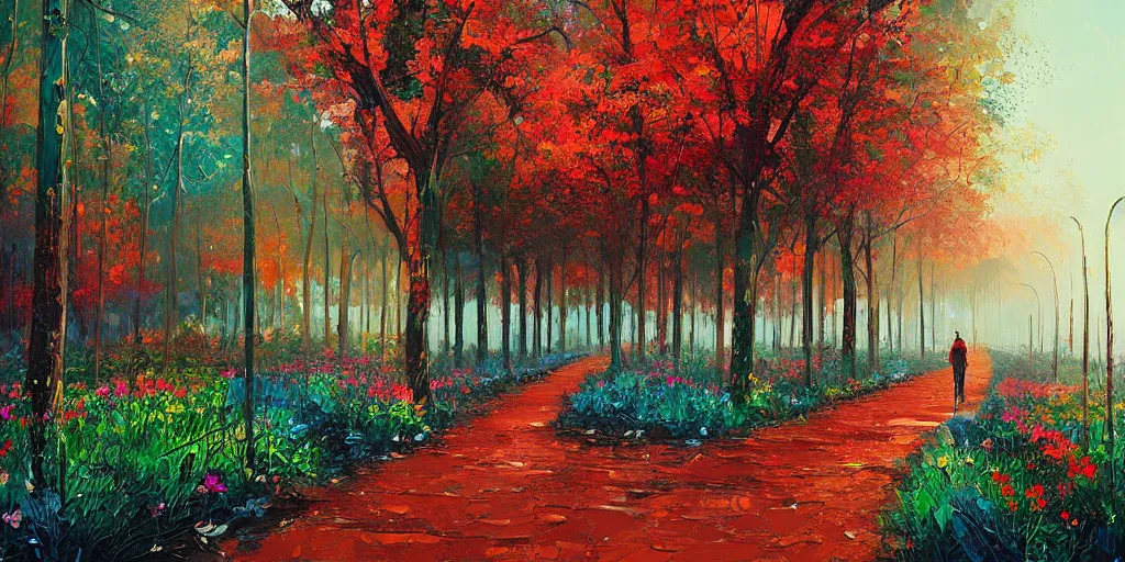 Prompt: gardens of mars detailed painting beautiful artwork by alena aenami by monnet