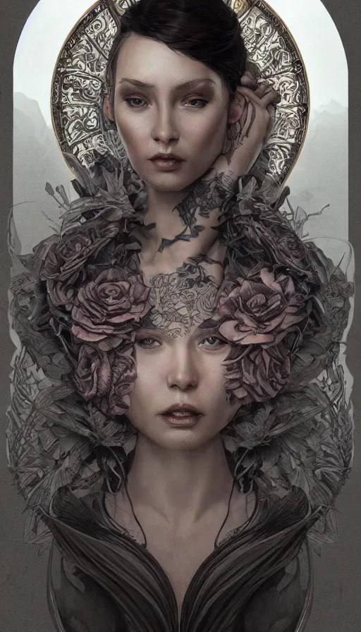 Image similar to tattooed lady, fame of thrones, fibonacci, sweat drops, intricate fashion clothing, insane, intricate, highly detailed, digital painting, artstation, concept art, smooth, sharp focus, illustration, Unreal Engine 5, 8K, art by artgerm and greg rutkowski and alphonse mucha