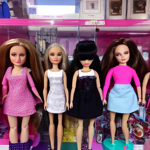 Prompt: beauty dolls in amsterdam shop