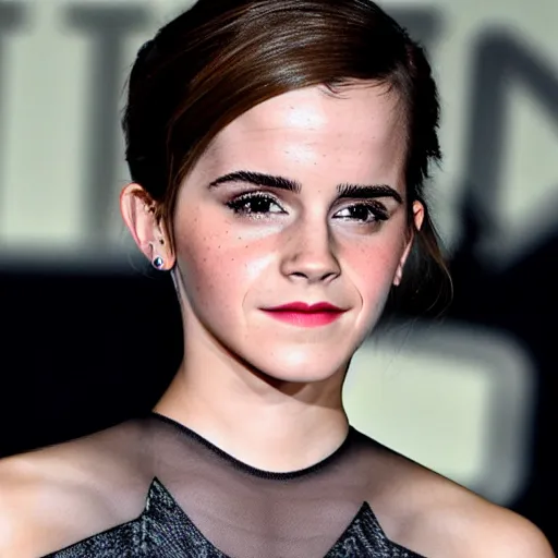 Prompt: Emma Watson with a robotic face