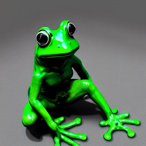 Prompt: a hyper real comic book style portait painting of a statue made of water of a frog, unreal 5, hyperrealistic, octane render, cosplay, rpg portrait, dynamic lighting