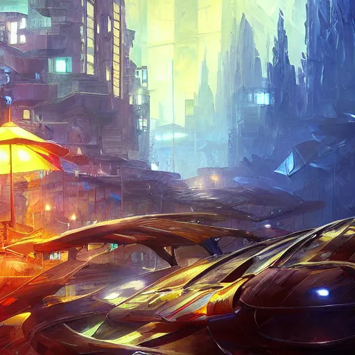 Prompt: cryengine render by android jones, syd mead, leonid afremov and john stephens