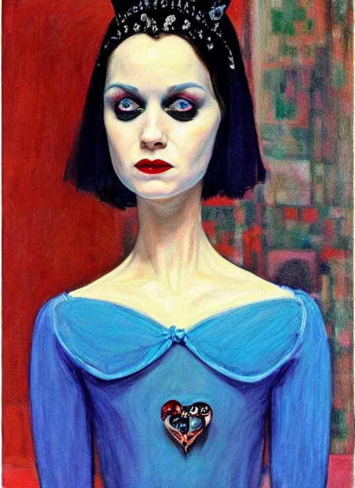 Image similar to ( ( gothic # ) ) princess portrait *. *. by wayne thiebaud * *, highly detailded,